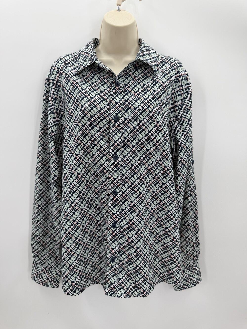 Coolibar Long Sleeve UPF 50 Shirt Button Down Tunic Top Medium